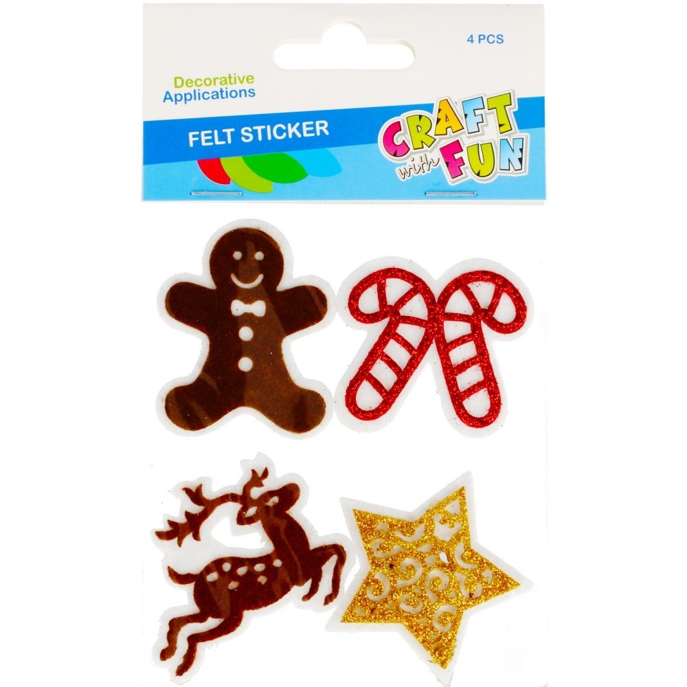 DECORATIVE FELT SELF-ADHESIVE ORNAMENT CHRISTMAS CHRISTMAS CRAFT WITH FUN 480829